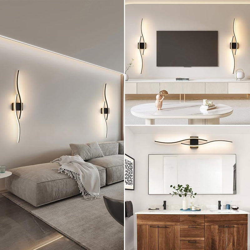 LED Wall Lights Dimmable Hardwired Sconce 26W (Set of 2)