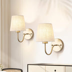 Wall Lights Fabric Shade Hardwired Installation Dimmable (Set of 2)