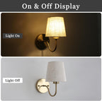 Wall Lights Fabric Shade Hardwired Installation Dimmable (Set of 2)