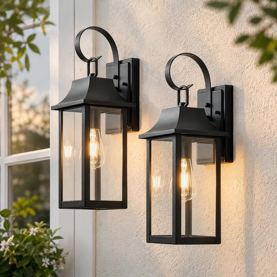 Wall Lights for Outdoor Vintage Lantern Large Outside (2 Pack)