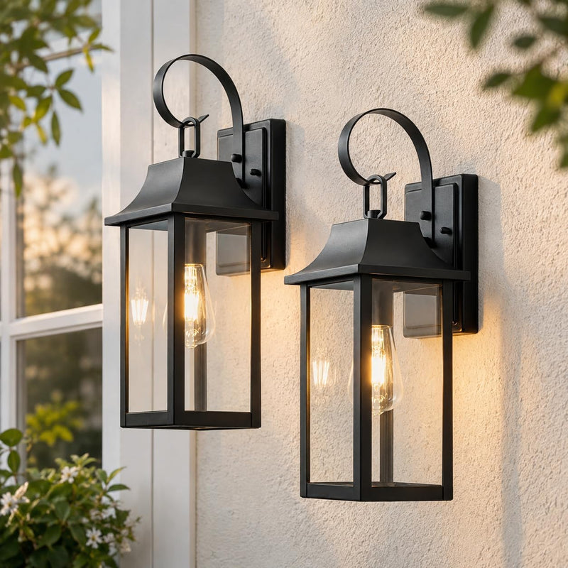 Wall Lights for Outdoor Vintage Lantern Large Outside (2 Pack)