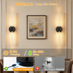 Wall Lights Indoor 8000mah with Bubble Acrylic Tubes