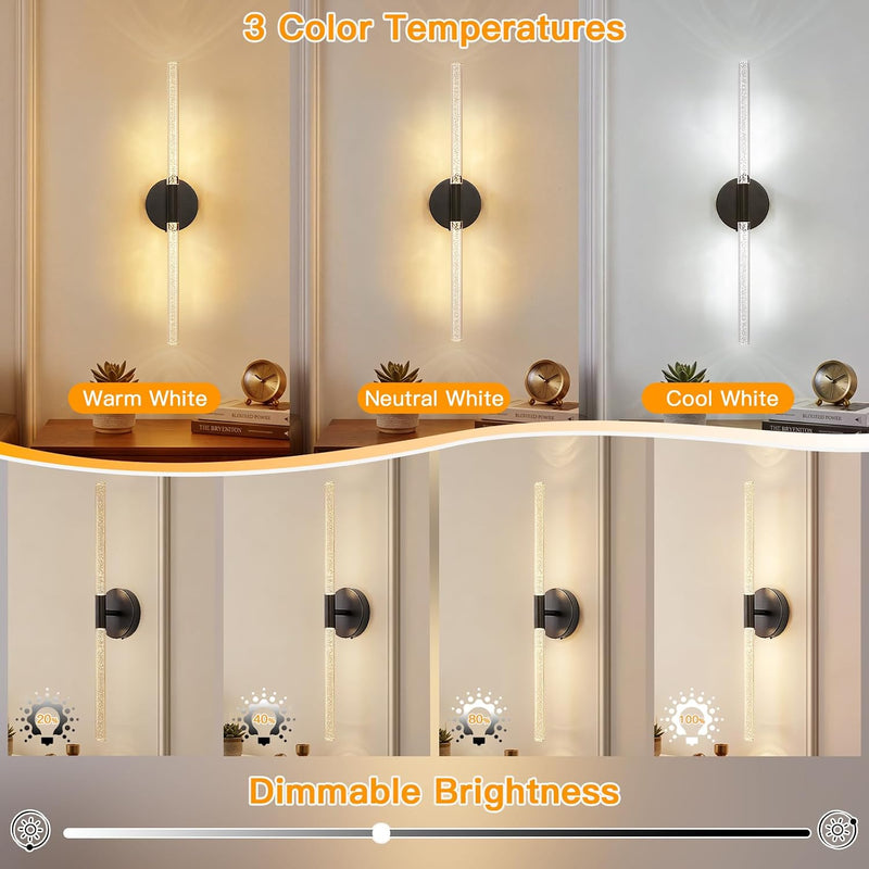 Wall Lights Indoor 8000mah with Bubble Acrylic Tubes