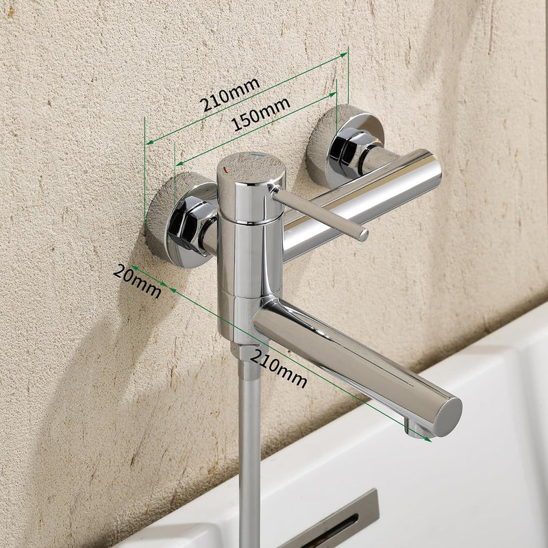Wall Mounted Bath Shower Mixer Tap for Exposed
