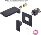 Wall Mounted Bath Taps Waterfall Spout Bathroom Faucet