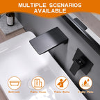 Wall Mounted Bath Taps Waterfall Spout Bathroom Faucet