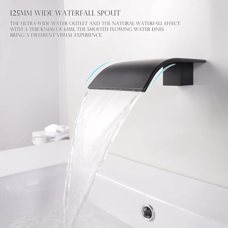 Wall Mounted Bath Taps Waterfall Tap for Basin