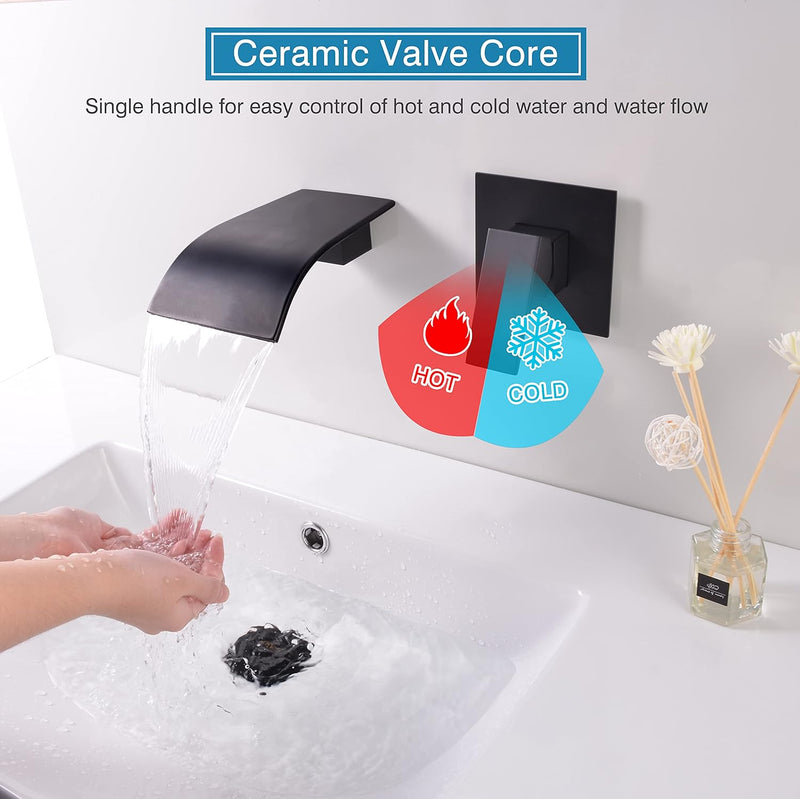 Wall Mounted Bath Taps Waterfall Tap for Basin