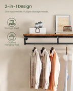Wall Mounted Clothes Rack Metal Garment with Top