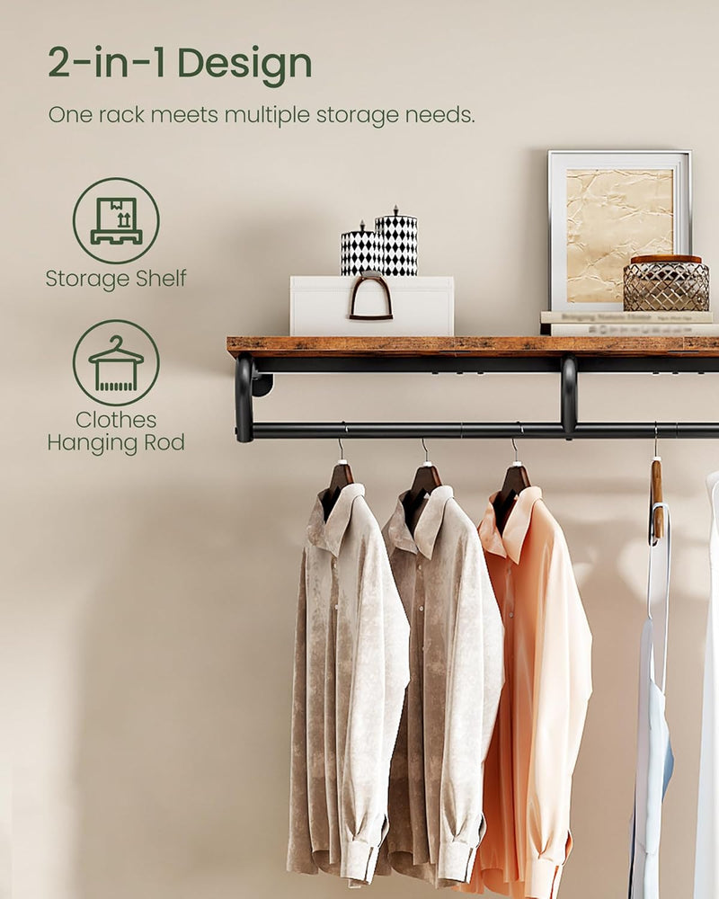 Wall Mounted Clothes Rack Metal Garment with Top