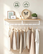 Wall Mounted Clothes Rack Metal Garment with Top