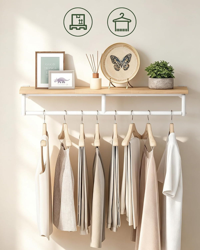 Wall Mounted Clothes Rack Metal Garment with Top