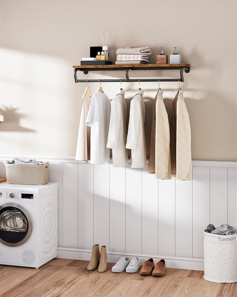 Wall Mounted Clothes Rack Metal Garment with Top