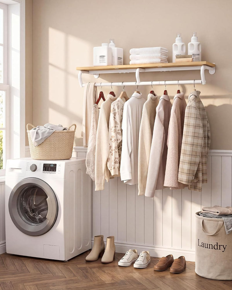 Wall Mounted Clothes Rack Metal Garment with Top
