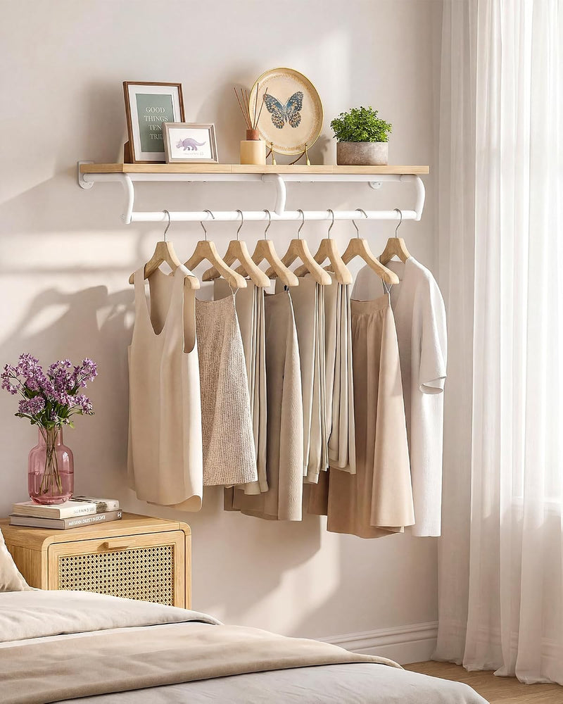 Wall Mounted Clothes Rack Metal Garment with Top