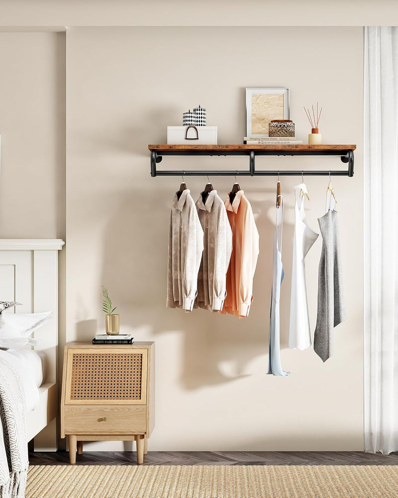 Wall Mounted Clothes Rack Metal Garment with Top