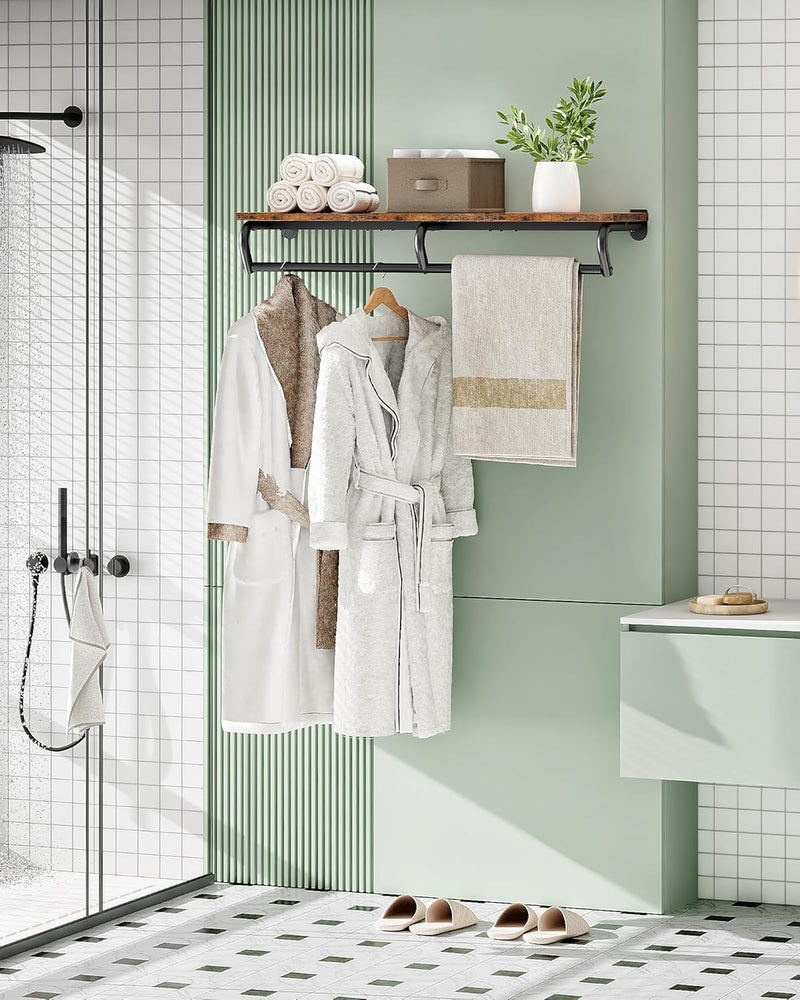Wall Mounted Clothes Rack Metal Garment with Top