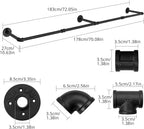 Wall Mounted Clothes Rail Industrial 178CM Space-Saving