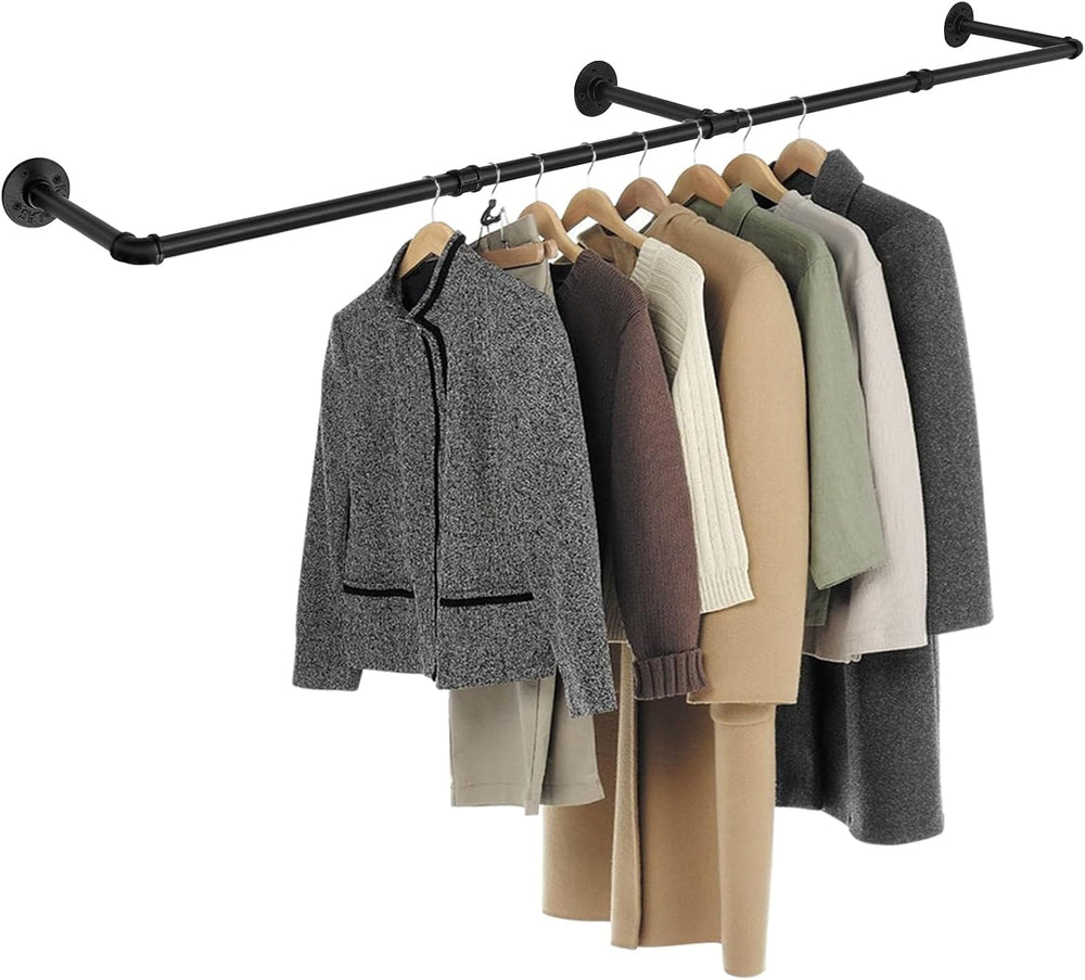 Wall Mounted Clothes Rail Industrial 178CM Space-Saving