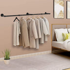 Wall Mounted Clothes Rail Industrial 178CM Space-Saving