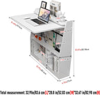 Wall Mounted Drop-Leaf Table Wooden Laptop Desk Foldable