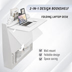 Wall Mounted Drop-Leaf Table Wooden Laptop Desk Foldable