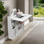 Wall Mounted Drop-Leaf Table Wooden Laptop Desk Foldable