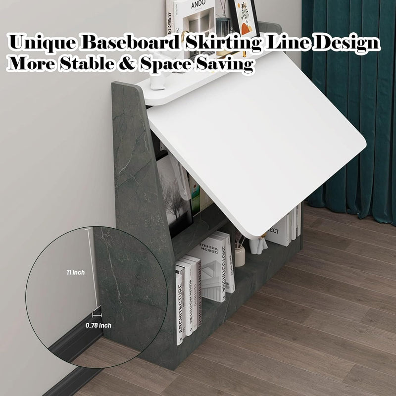 Wall Mounted Drop-Leaf Table Wooden Laptop Desk Foldable
