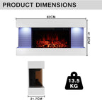 Wall-Mounted Electric Fireplace with 12 Flame Colours 3