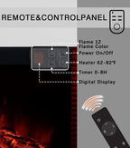 Wall-Mounted Electric Fireplace with 12 Flame Colours 3