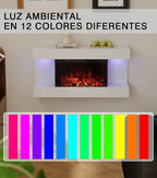 Wall-Mounted Electric Fireplace with 12 Flame Colours 3