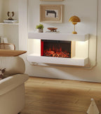 Wall-Mounted Electric Fireplace with 12 Flame Colours 3