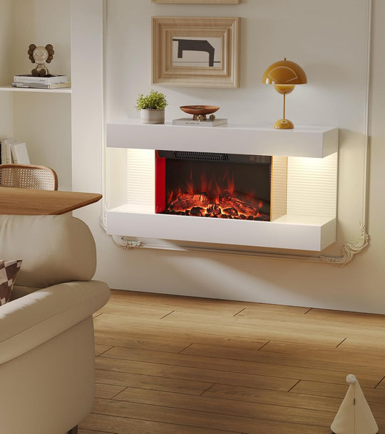 Wall-Mounted Electric Fireplace with 12 Flame Colours 3