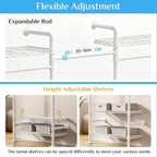 Wall Mounted Heavy Duty Clothes Rail with 6