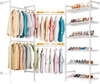 Wall Mounted Heavy Duty Clothes Rail with 6