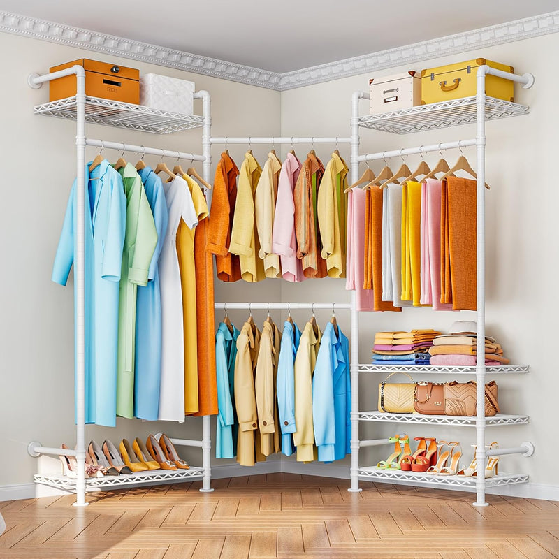 Wall Mounted Heavy Duty Clothes Rail with 6