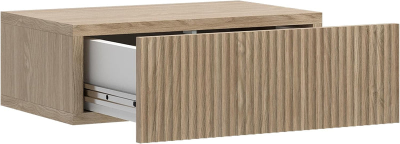 Wall-Mounted Nightstand Japandi Style Oak Bedside Table 50