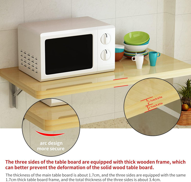 Wall Mounted Table Folding Desk 60x40CM Large