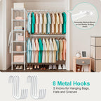 Wall Mounted Telescopic Garment Rack Coat Hanging Rails