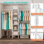 Wall Mounted Telescopic Garment Rack Coat Hanging Rails