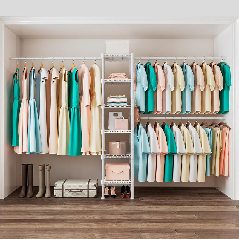 Wall Mounted Telescopic Garment Rack Coat Hanging Rails