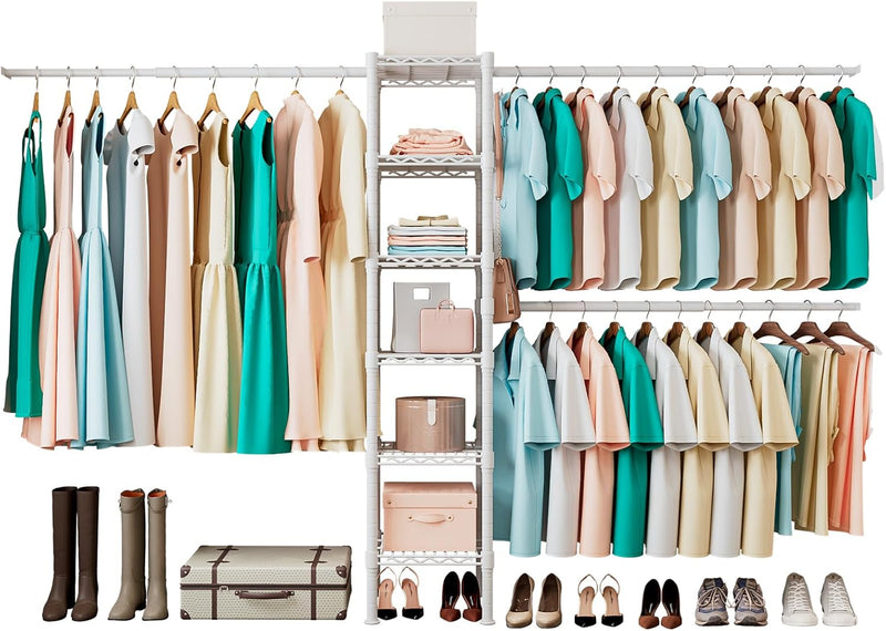 Wall Mounted Telescopic Garment Rack Coat Hanging Rails
