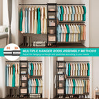 Wall Mounted Telescopic Garment Rack Coat Hanging Rails