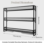 Wall Mounted Wine Rack 3-Tier Metal Shelf Bottle