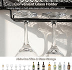 Wall Mounted Wine Rack 3-Tier Metal Shelf Bottle