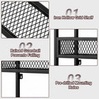 Wall Mounted Wine Rack 3-Tier Metal Shelf Bottle