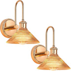 Wall Sconce Chrome Vintage Light Fixtures with Round (Set of 2)