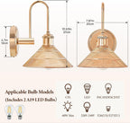 Wall Sconce Chrome Vintage Light Fixtures with Round (Set of 2)