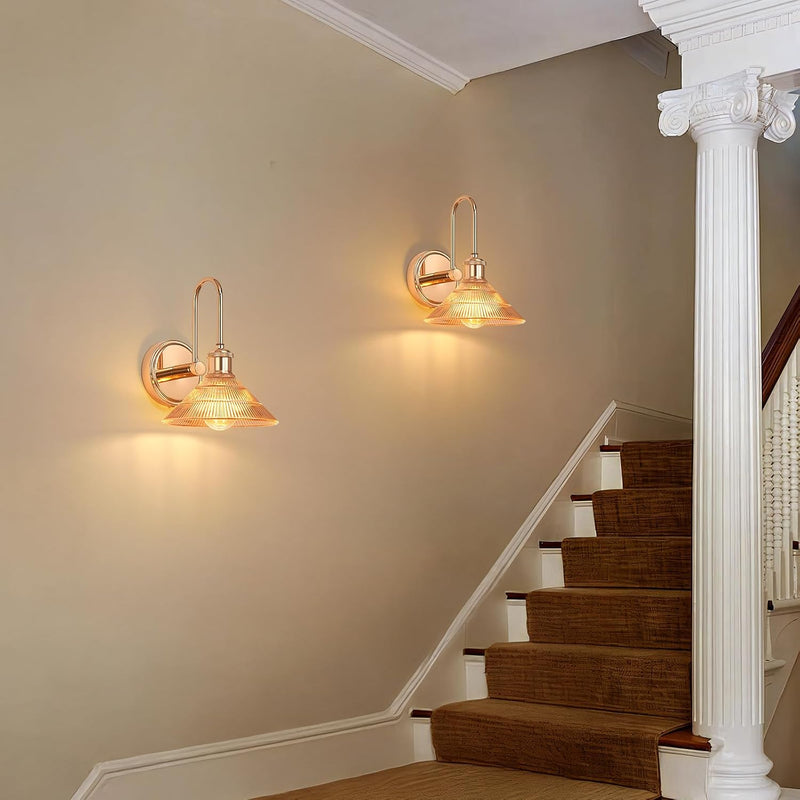 Wall Sconce Chrome Vintage Light Fixtures with Round (Set of 2)