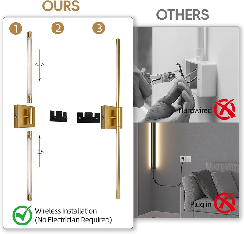 Wall Sconce Lights 10000mah Battery Operated (2 Pack)